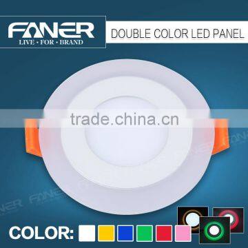 Faner Brand Two Colors 2 in 1 Round ul led panel light