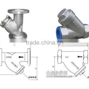 Top sale stainless steel strainer industrial y type manufacturer