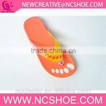 pcu foam women thong flip flop jelly slipper with foot printing