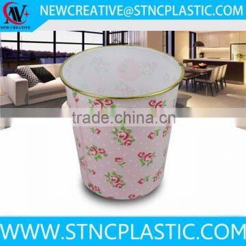 customize printing plastic garbage trash bin open top