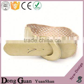 2016 Hot Sale Beaded Belts Elastic With Genuine Leather Tip Casual Canvas Sport
