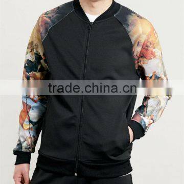 Custom Art Work Print Sleeve Zip Up Sweatshirts Without Hoods Men Women Unisex