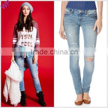 China wholesale clothing manufacturer fashion Women Jean