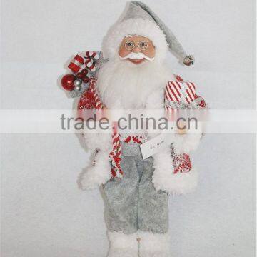 XM-SA004 18 inch traditional standing santa with gifts for christmas decoration