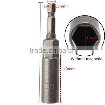 Magnetic 80mm Length 1/4'' 10mm Hex Socket Nut Driver Setter Bit