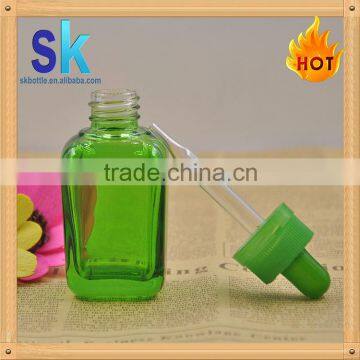 30ml Red Green Blue Glass Essential Oil Bottle With Childproof Cap in Stock Supplier's Choice
