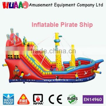 Used water slide boat,commercial cheap inflatable pirate ship for sale