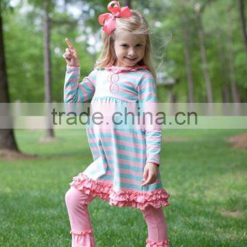 Fashion Little Girls Ruffle Tunic Top Children Fancy Tunic Top With Matching Ruffle Pants photo-5