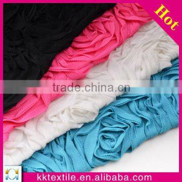 Three-dimensional flower Nylon embroidery fabric for Wedding Dress