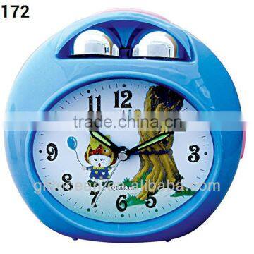 plastic bell-shaped alarm clock, analog melody music desktop clock, electron bell table alarm clock