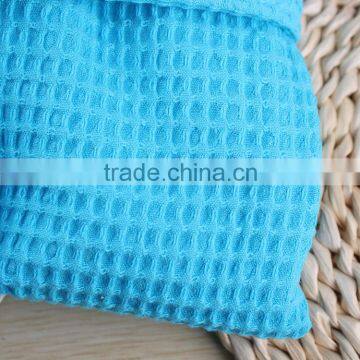 Wholesale Unisex Nightgowns Blue Cotton Waffle Bathrobes for Hotel photo-2