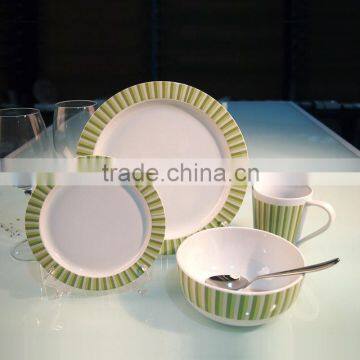 Stripe decal 16pcs ceramic dinnerware