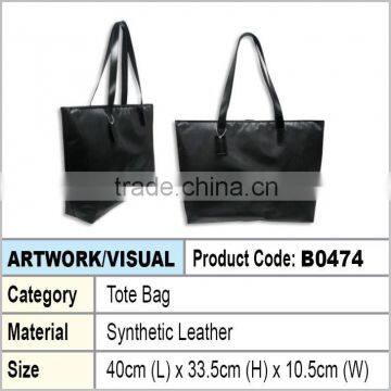 Synthetic leather tote bag / shopping bag