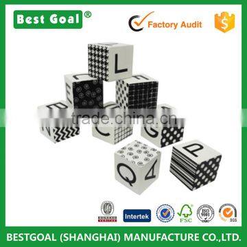 8pc wood blocks in black and white teaching toys Brainy Block                        
                                                Quality Choice