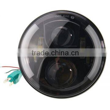 80w 7" Halo Led Headlight Round 7inch H4 Hi/Low Beam 7INCH LED Headlights DRL Led Car Headlamp for Jeep Wrangler JK, TJ, CJ photo-4