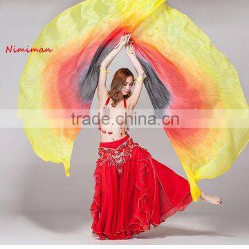 2016 New Arrivals Colorful Cheap Belly Dance Silk Veil 100% Real Belly Dancing Silk Isis Wings 250*114 cm photo-6