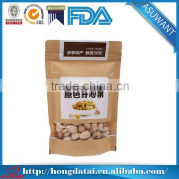 Nice printed zipper snack food packaging bags with clear window