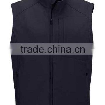 2014 chic design men's dark blue waterproof softshell vest