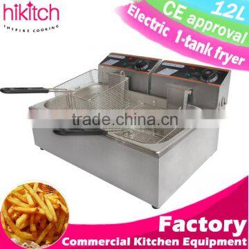 Snack store fast food restaurant equipment electric deep fryer 1-tank 2-basket