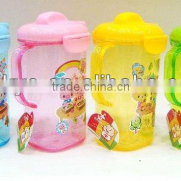 The most popular design plastic juice mug/bottle with cup for children