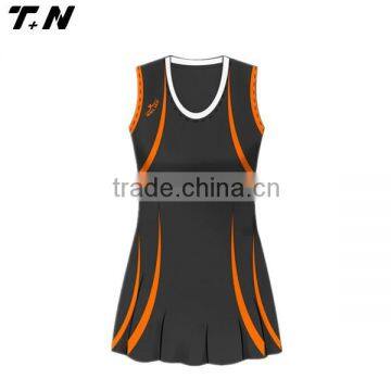 orange color blank netball dress sportswear