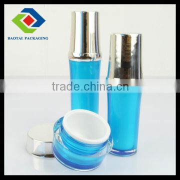 1 oz luxury cosmetic packaging,blue acrylic clear bottle with silver lid