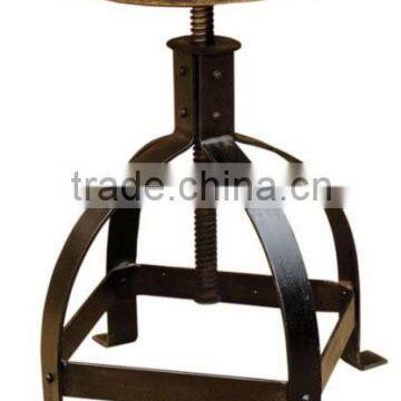 ROUND 360 SWING BAR COUNTER STOOL , INDUSTRIAL WOOD SEAT BAR STOOL