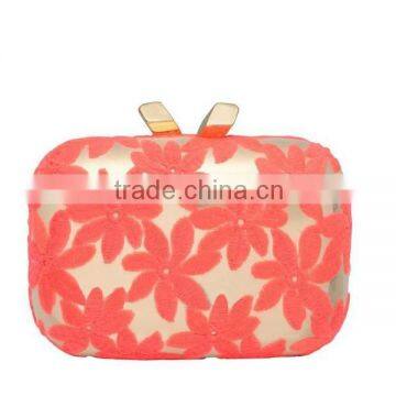 Wholesale Clutch Bags China, Red Embroidery Box Bag Evening Clutch Bags for Lady Ev1145