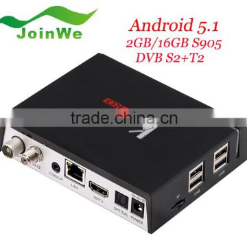 NEW ARRIVAL Wechip KII Pro Combo TV box S905 2G 16G Android DVB S2 T2 4k satellite receiver