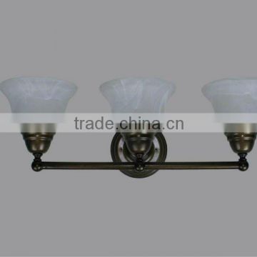 Contemporary 3 light iron wall lamp/wall sconces with glass shade and UL