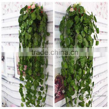 Customized size artificial ivy creepers fake vine wall corvering with different types of leaf