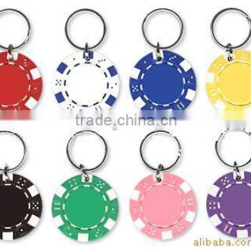 Hot selling wholesale promotional gift custom made clay poker chip keychain with muiticolors