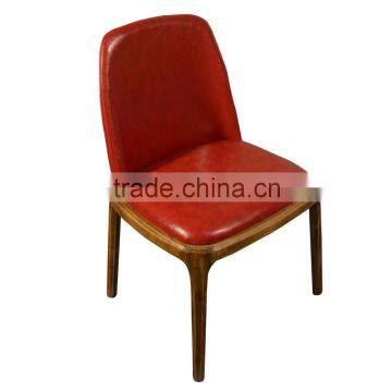 Red PU upholstery restaurant wooden chair HDC1501