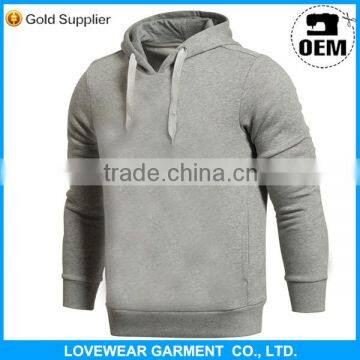 Top quality mens 80% cotton 20% polyester fleece plain pullover hoodie without pocket