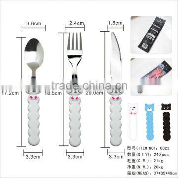 Low Price Water Polishing Cat shaped plastic handle Flatware Set for kids