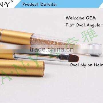 ANY Nail Art Design Care Golden Nail UV Gel Brush Rhinestones Handle