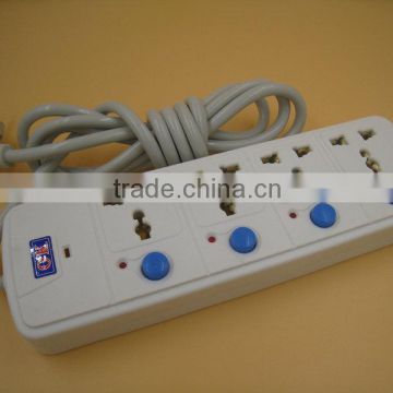 Europe type 4 universal ways extension power strip for Thailand Indonesia