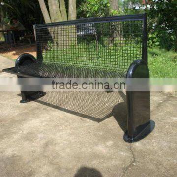 Powder coated iron outdoor bench steel park bench