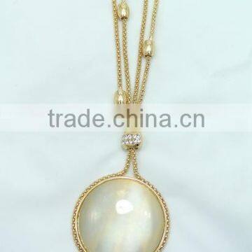 18K Gold Plating Chains necklace & crystal Cat-eyes stone necklace LN015-3