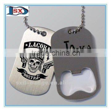 Personalized dog tags set metal/Customized dog tag opener with ball chain