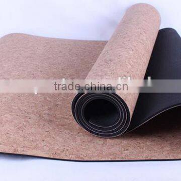 Anti--slip eco cork TPE yoga mat