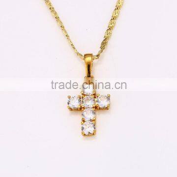 24k gold color cross pendant for women jewelry