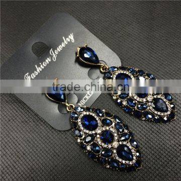 Luxury Big Crystal Stud Earrings Fashion Water Drop Earrings For Women Party Jewelry Wholesale photo-4