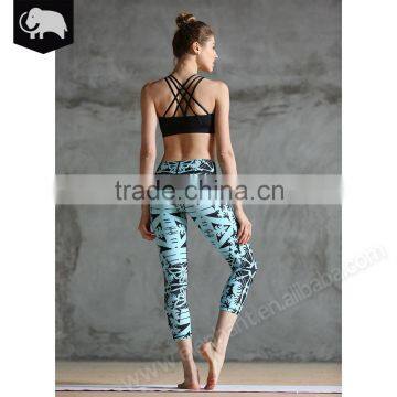 Comfortable and breathable sublimated sport yoga capri fitness pants regular pants