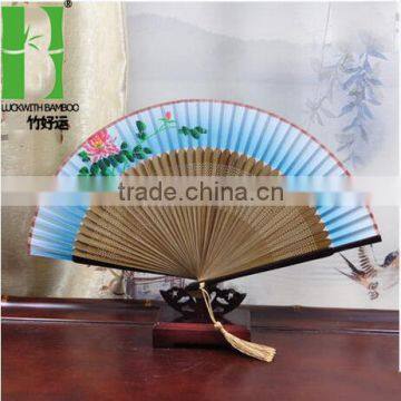 chinese stylish silk printedhand held folding fan