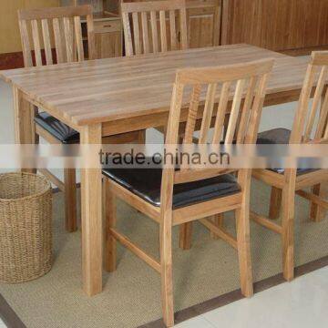 Modern Rectangle Oak Wood Dining Table Set