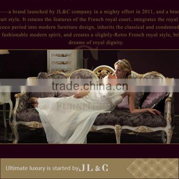 NS02-03 Three Seat Sofa with Gold Leaf Rococo Style in Living Room from JL&C Furniture Latest Designs 2016 (China Supplier)