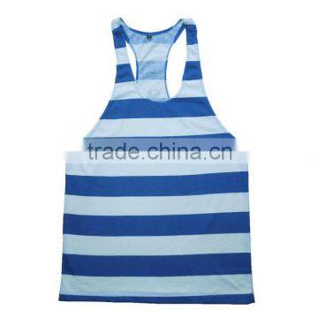 Wholesale Mens Stripe Gym Fitness Tank Top