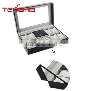 Leather Jewelry Box Watch Organizer, Watch Box With Jewelry Display photo-3