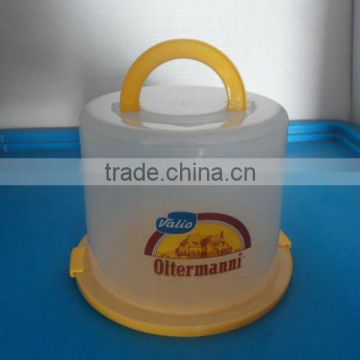 6"plastic round clear cake box with lock